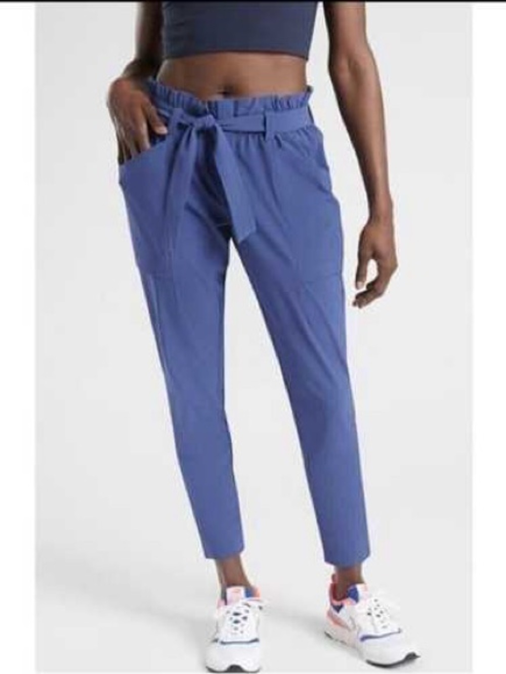 Athleta Periwinkle Tie-Waist Tapered Pants